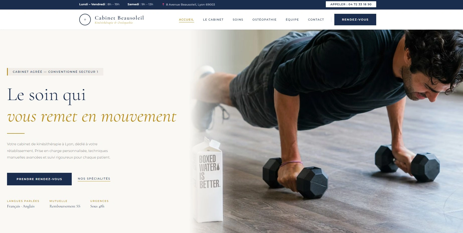 Site web fisioterapeuta — página serviços